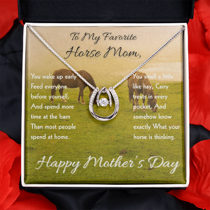 Horse Riding Mom Horseshoe Necklace – view 3