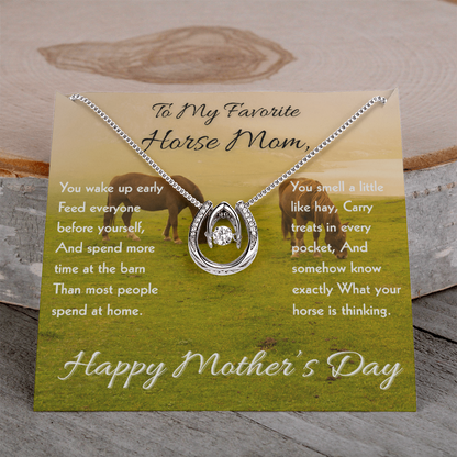 Horse Riding Mom Horseshoe Necklace – view 4