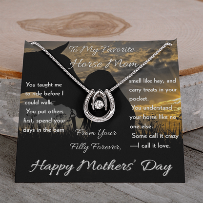 Special Horse Mom Horseshoe Necklace – view 10