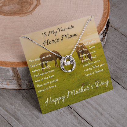 Horse Riding Mom Horseshoe Necklace – view 7