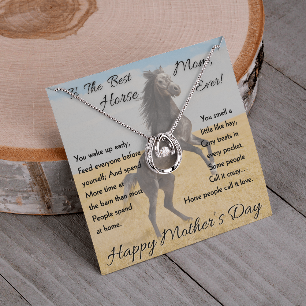 Horse Mom Horseshoe Necklace – view 5