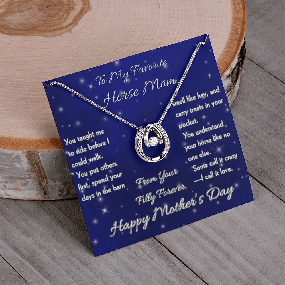 Beloved Horse Mom Horseshoe Necklace – view 9