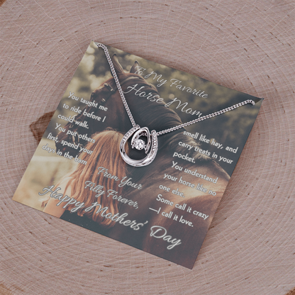 Favorite Horse Mom Horseshoe Necklace – view 8