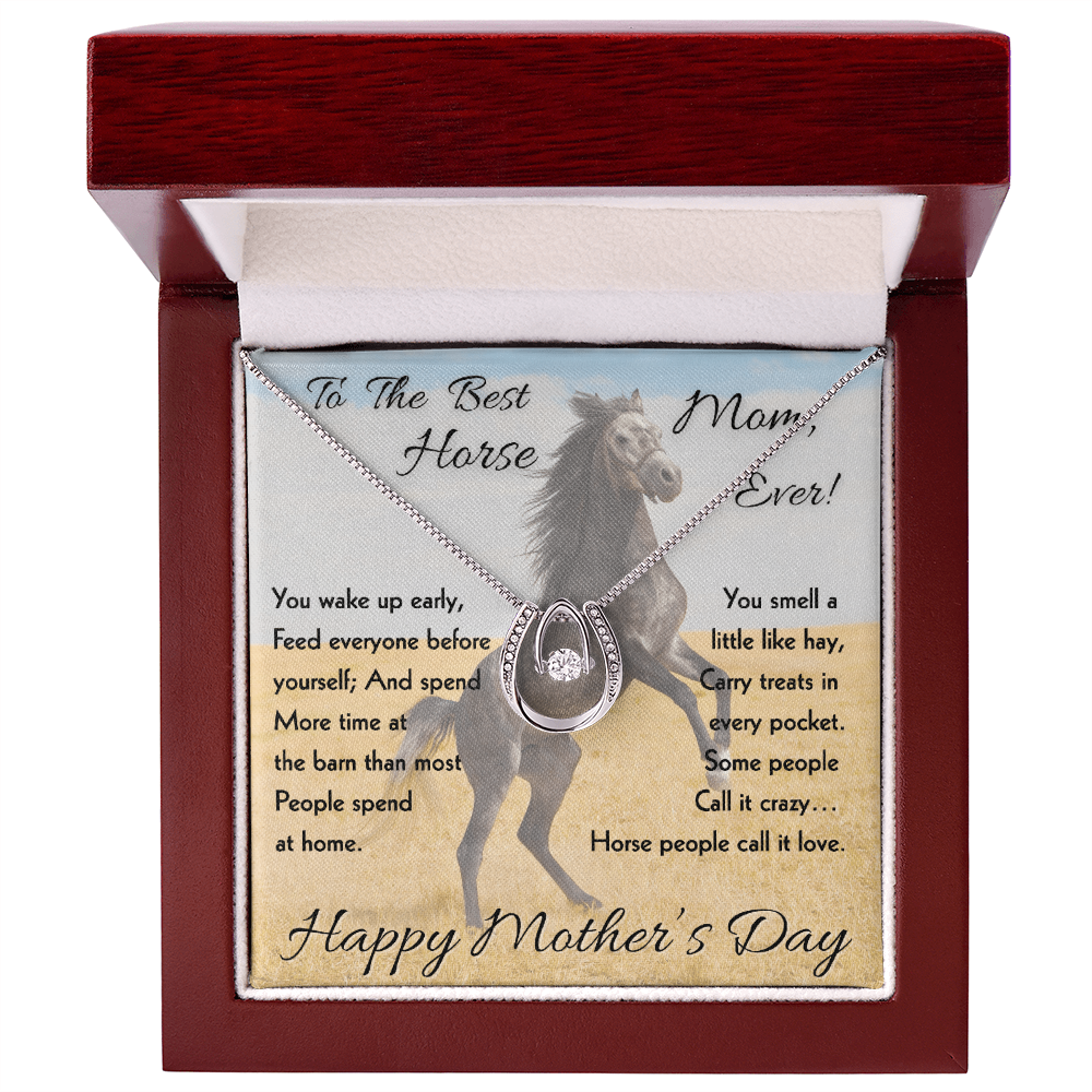 Horse Mom Horseshoe Necklace – view 8