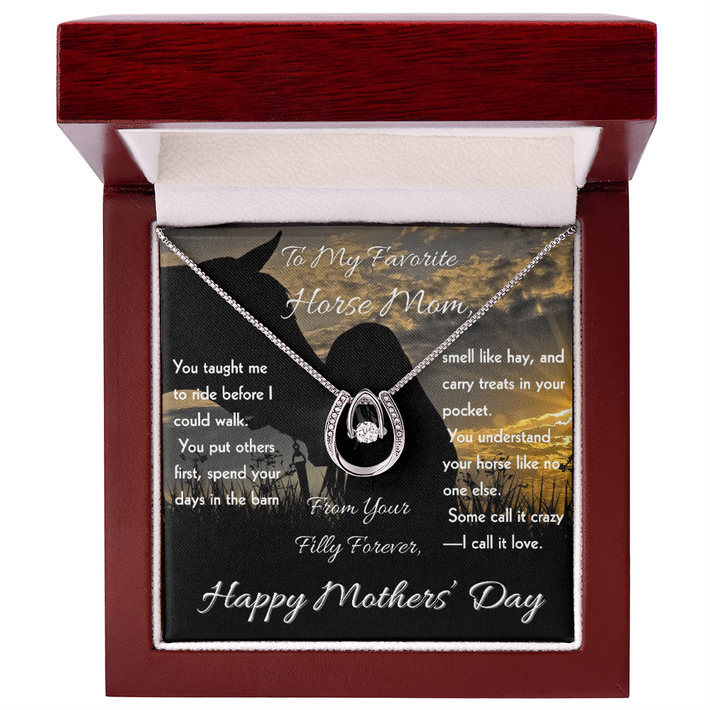 Special Horse Mom Horseshoe Necklace – view 8