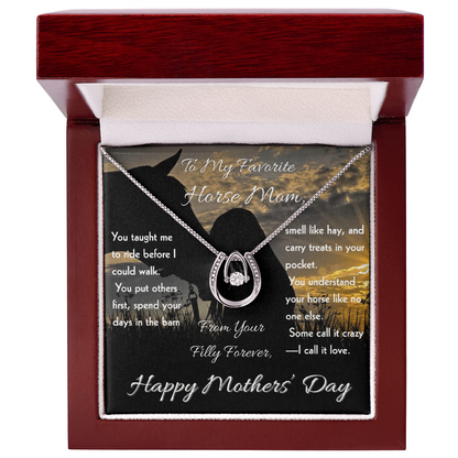 Special Horse Mom Horseshoe Necklace – view 8