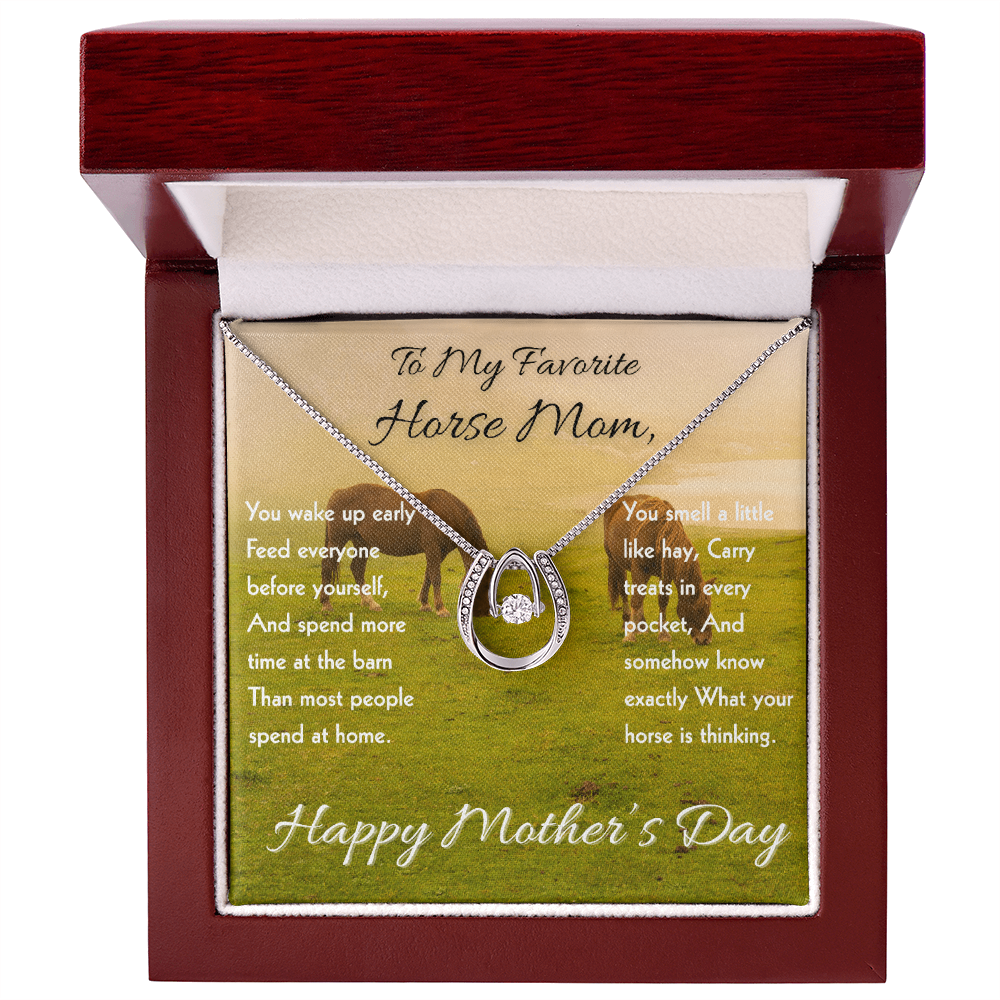 Horse Riding Mom Horseshoe Necklace – view 6
