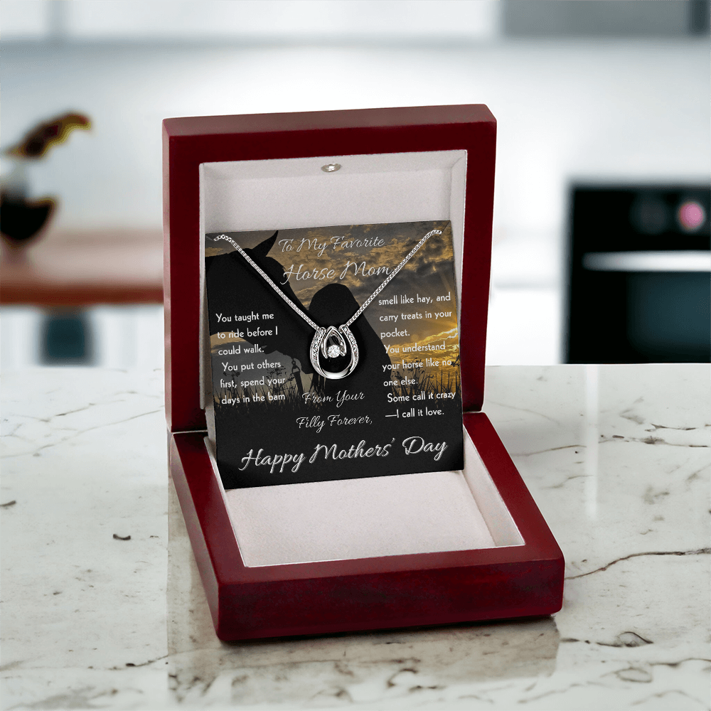 Special Horse Mom Horseshoe Necklace – view 11