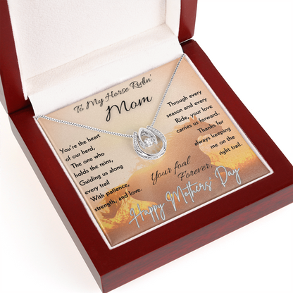 Equestrian Mom Horseshoe Pendant Necklace – view 3