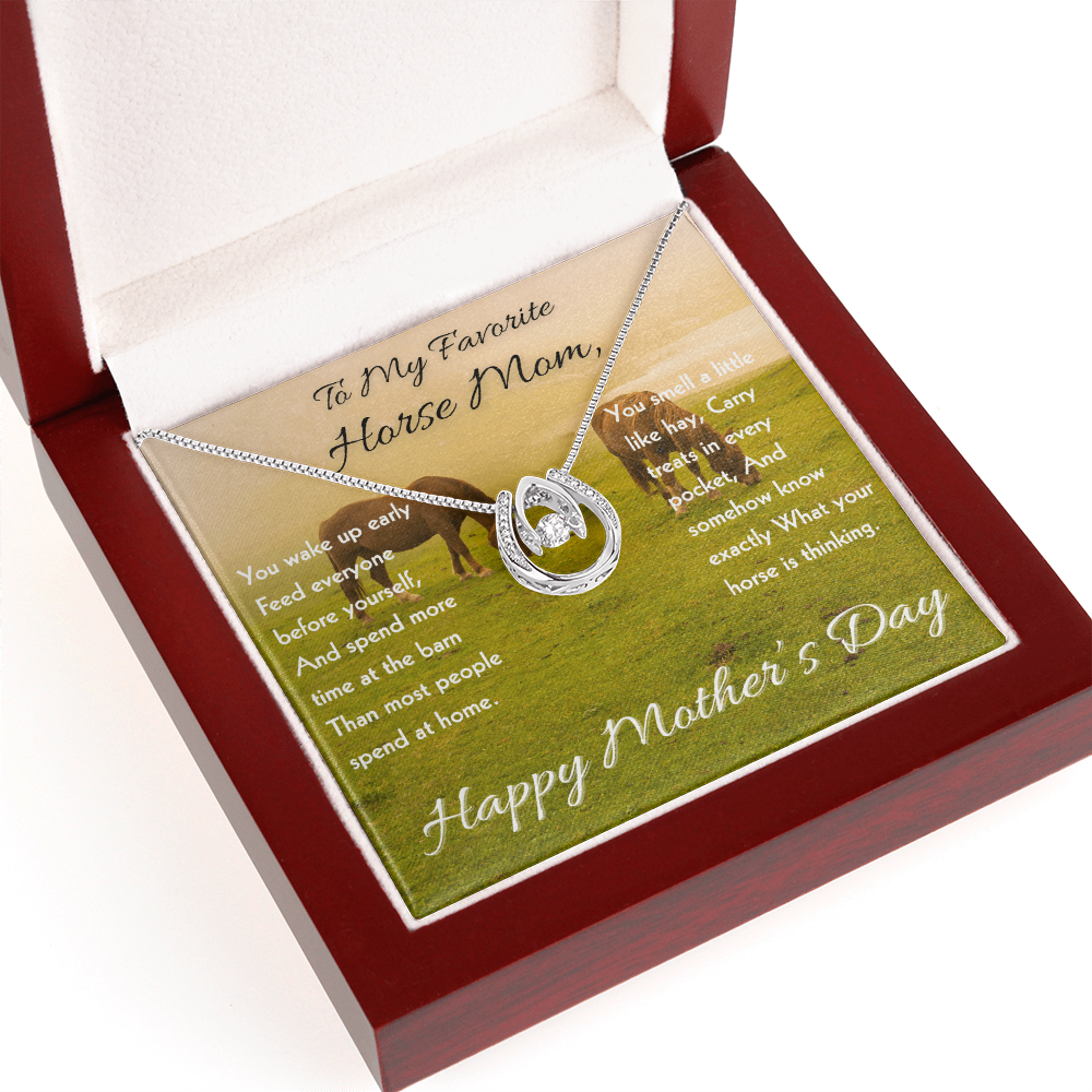 Horse Riding Mom Horseshoe Necklace – view 13