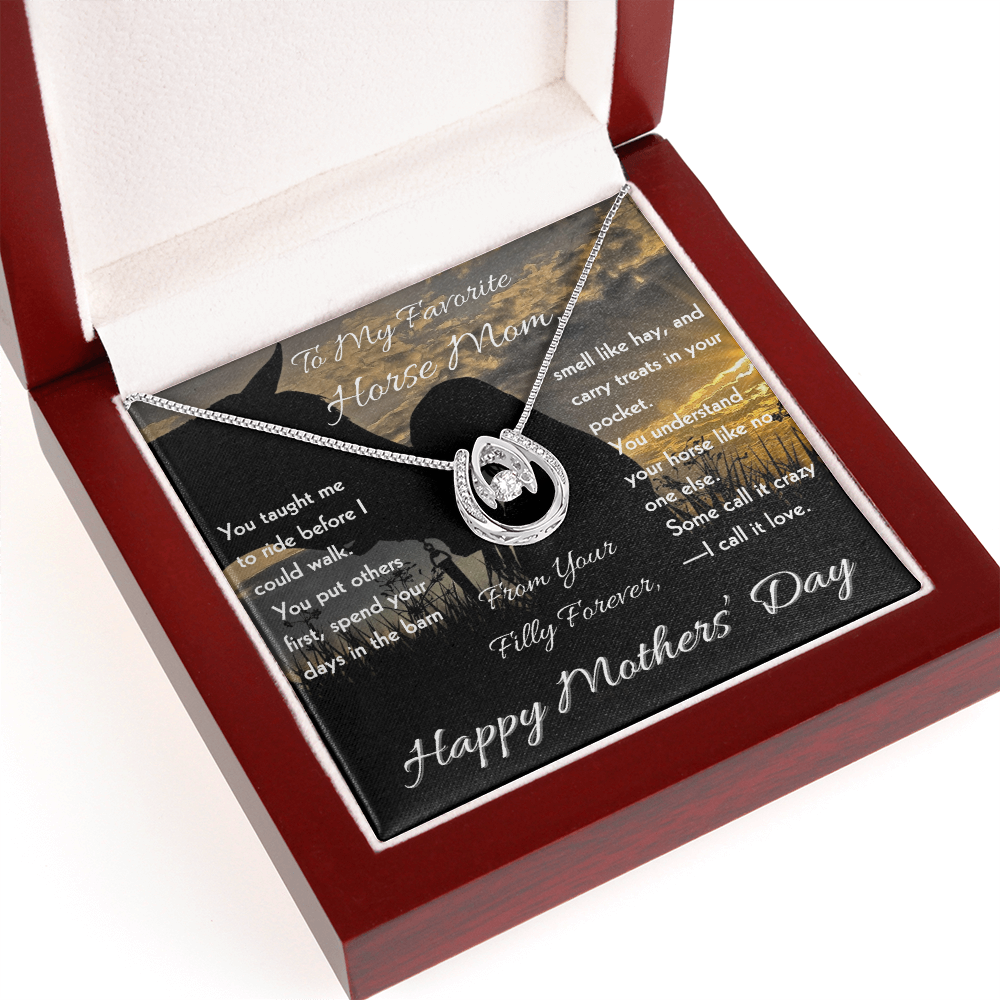 Special Horse Mom Horseshoe Necklace – view 9