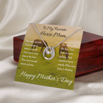 Horse Riding Mom Horseshoe Necklace – view 12