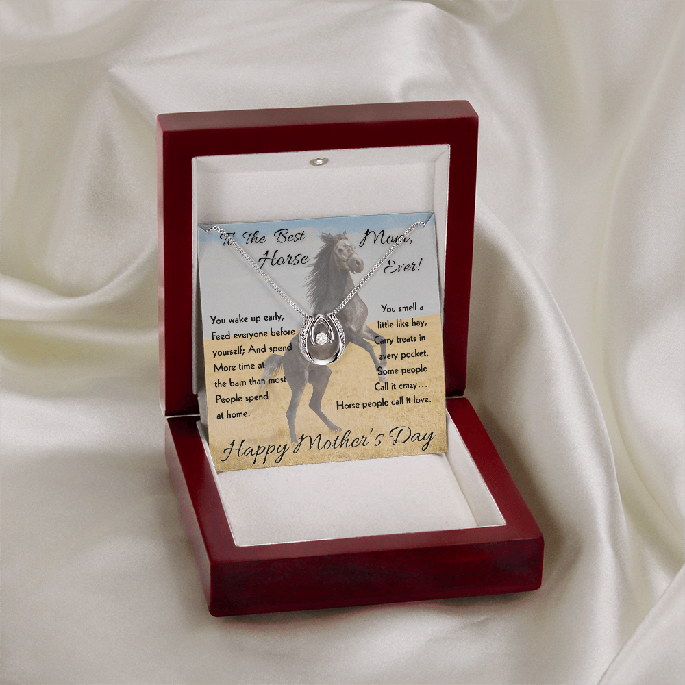 Horse Mom Horseshoe Necklace – view 6