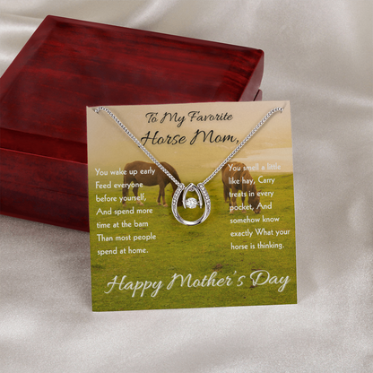 Horse Riding Mom Horseshoe Necklace – view 11