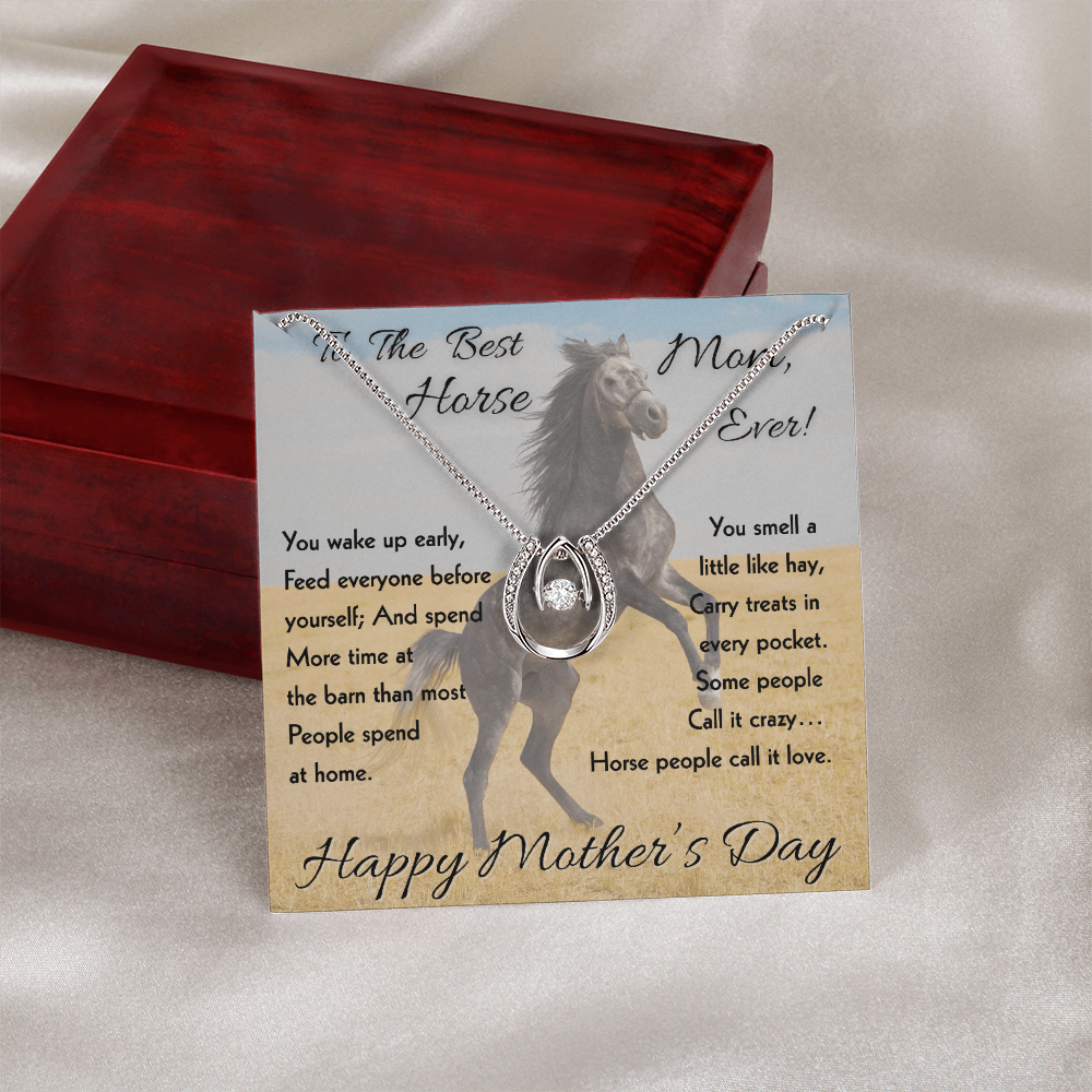 Horse Mom Horseshoe Necklace – view 12
