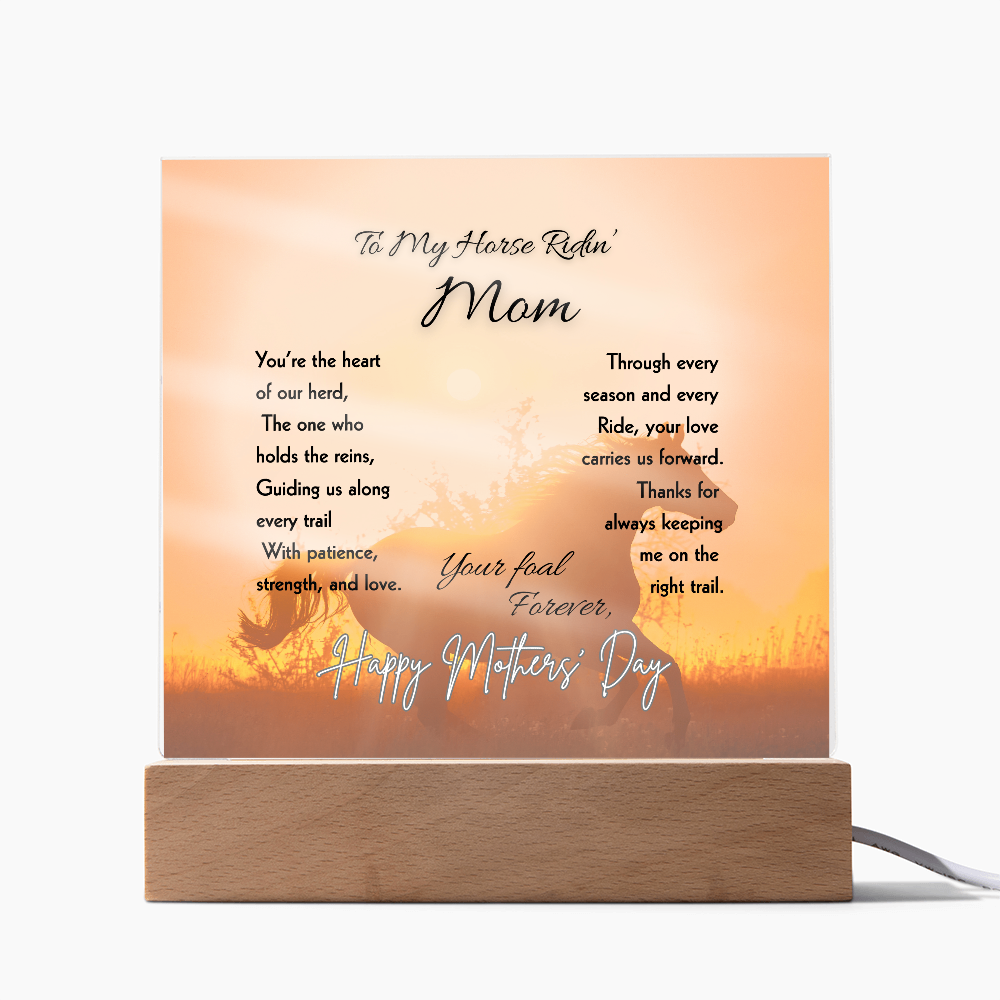 Horse Ridin’ Mom Sunset Acrylic Plaque – view 11