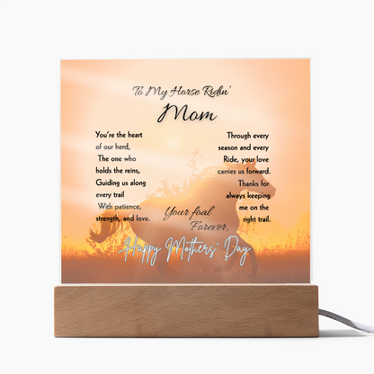 Horse Ridin’ Mom Sunset Acrylic Plaque – view 11