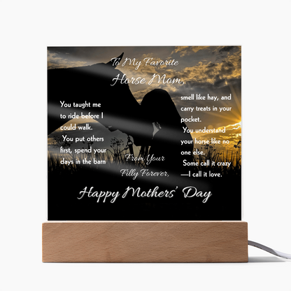 Favorite Horse Mom Silhouette Plaque – view 4