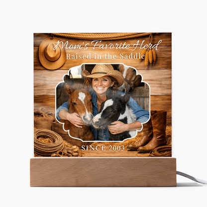 Mom's Favorite Herd Raised in the Saddle Photo Plaque – Personalized Gift for Horse Lovers – view 12