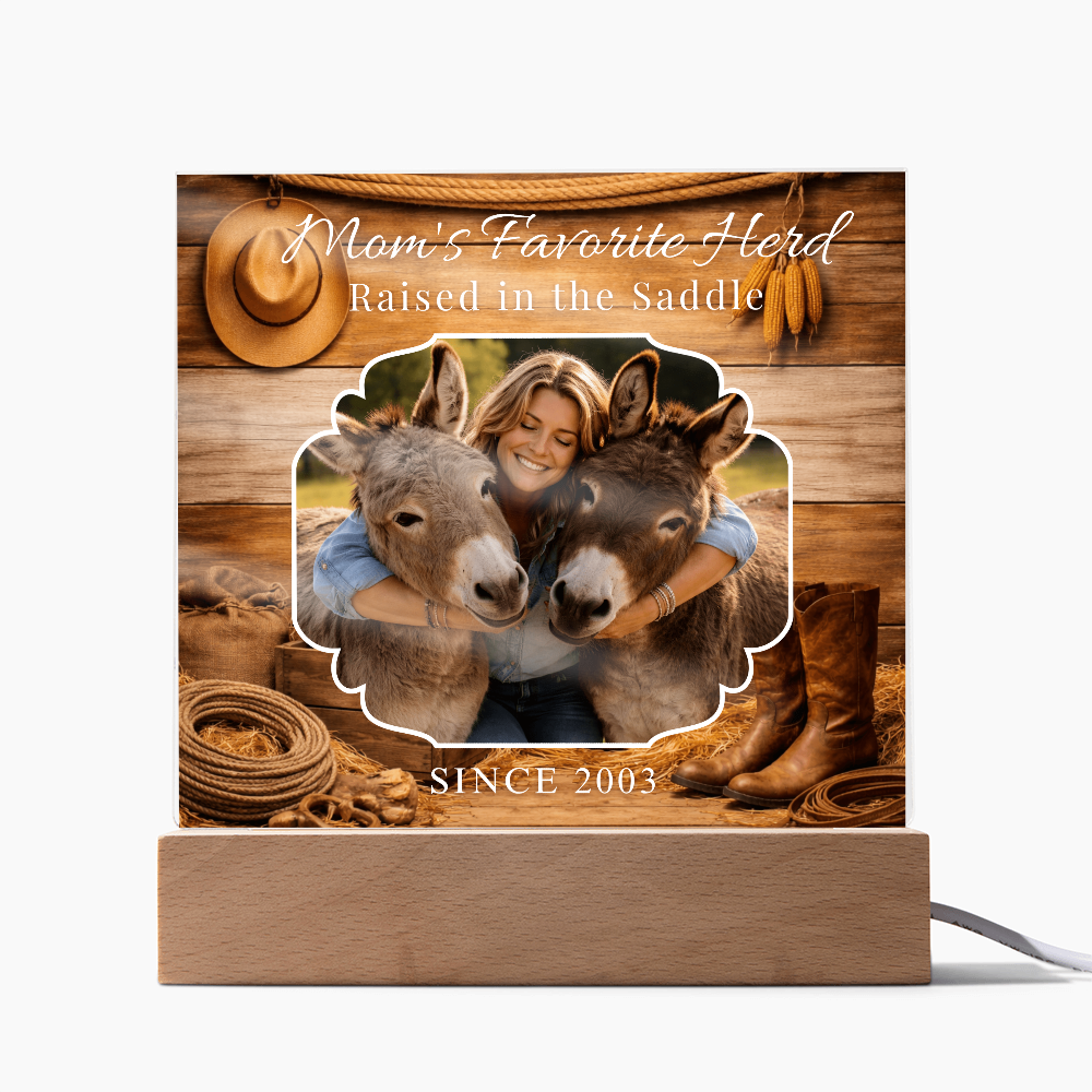 Favorite Donkey Herd Acrylic Photo Plaque