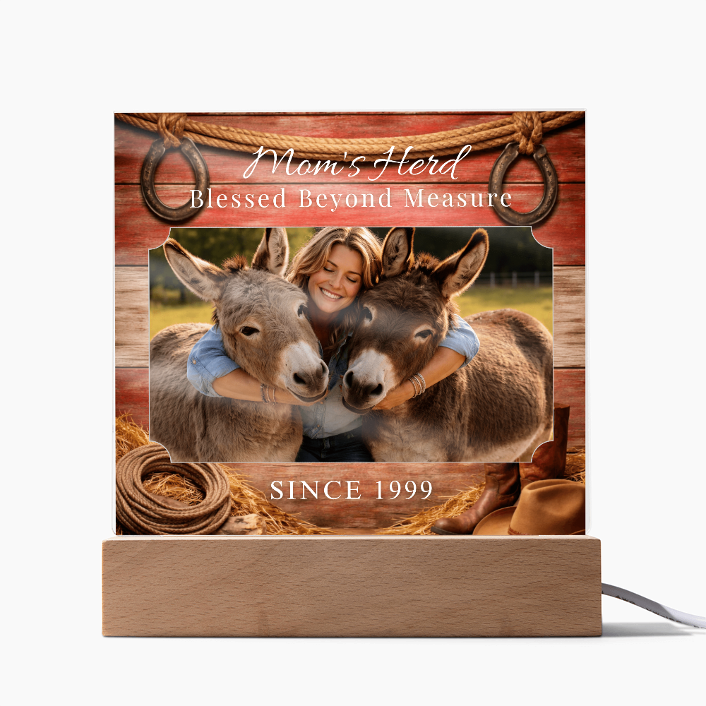 Blessed Donkey Mom Acrylic Photo Plaque