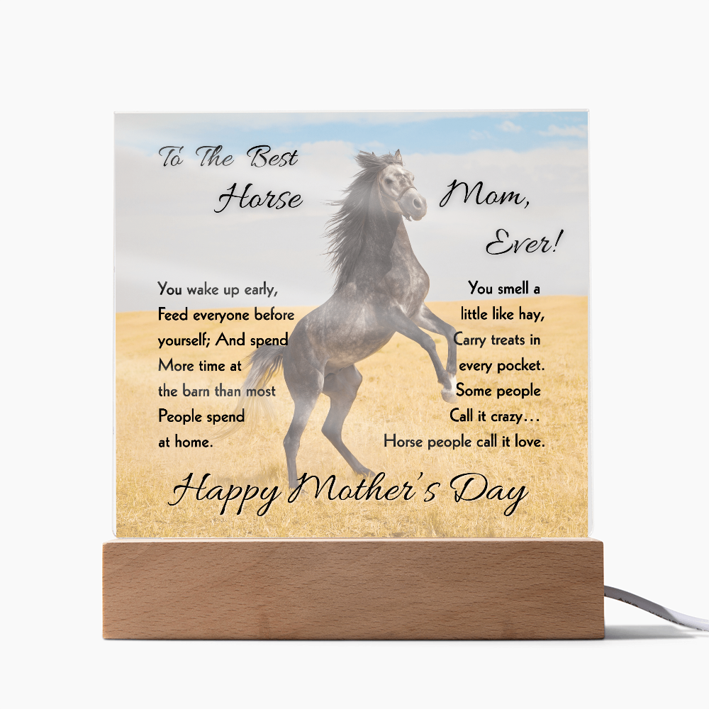 Best Horse Mom Rearing Horse Acrylic Plaque – view 4