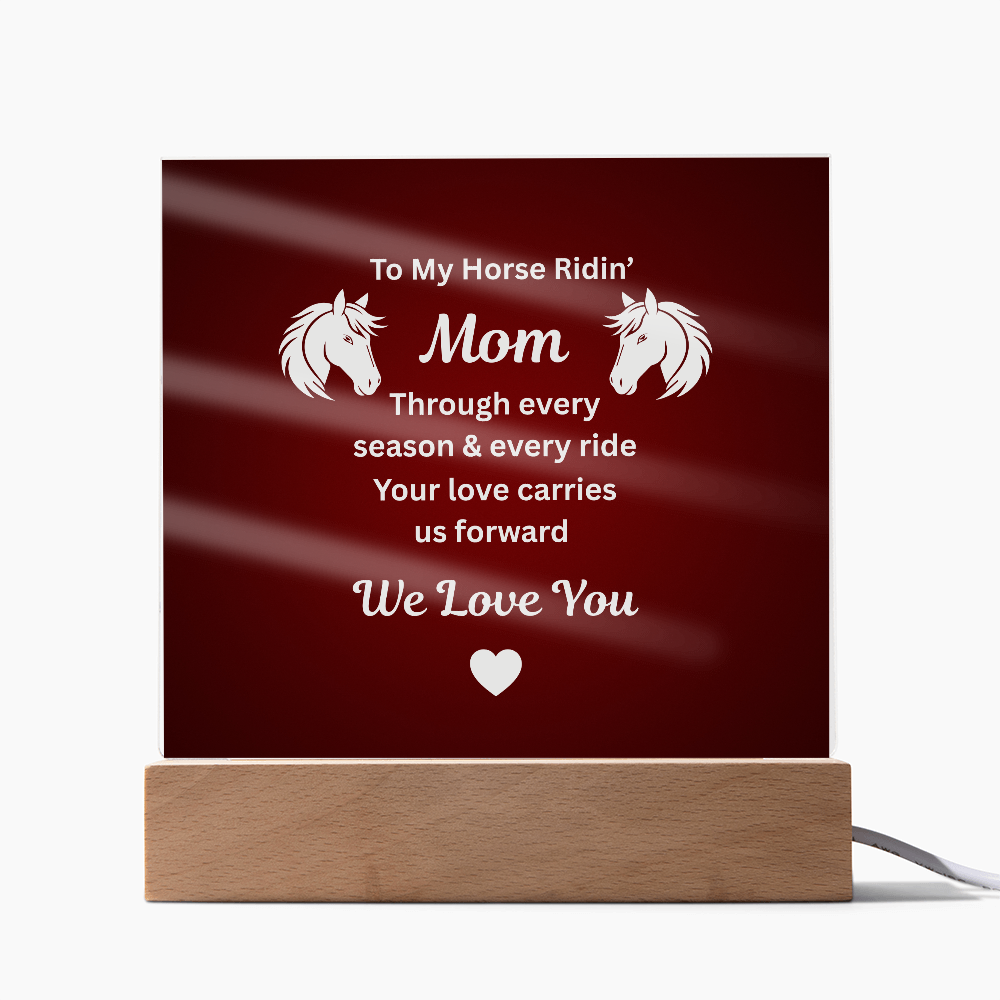 Horse Ridin’ Mom Red Acrylic Plaque – view 5