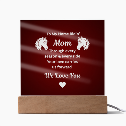 Horse Ridin’ Mom Red Acrylic Plaque – view 5