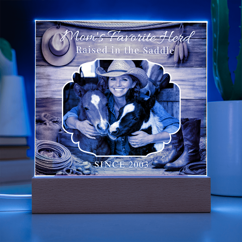 Mom's Favorite Herd Raised in the Saddle Photo Plaque – Personalized Gift for Horse Lovers – view 6