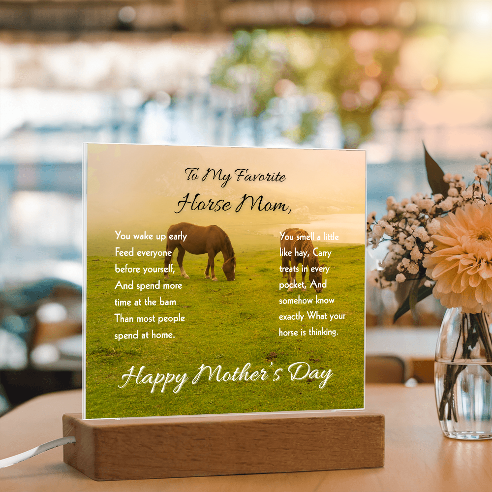 Favorite Horse Mom Meadow Acrylic Plaque – view 2