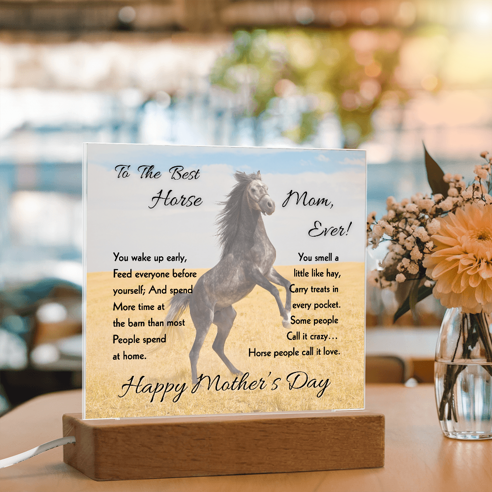 Best Horse Mom Rearing Horse Acrylic Plaque – view 2