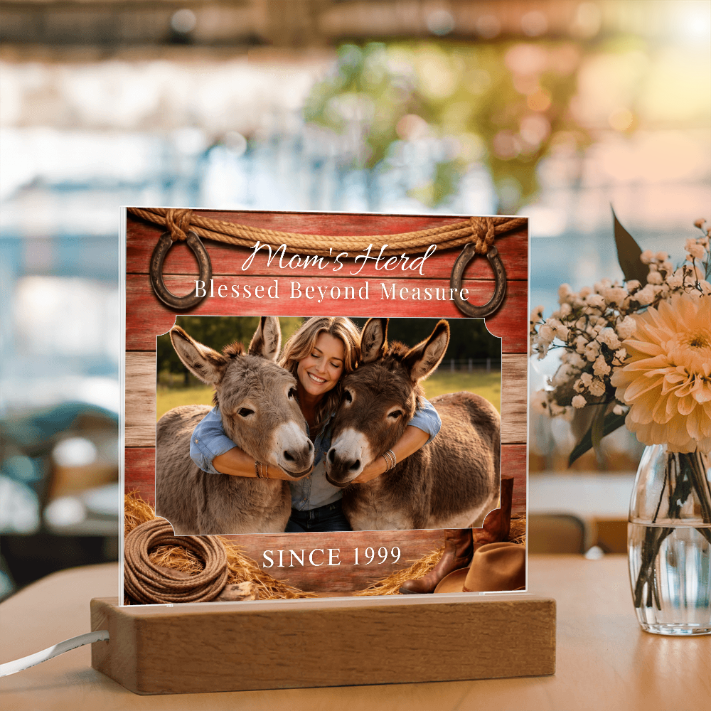 Blessed Donkey Mom Acrylic Photo Plaque