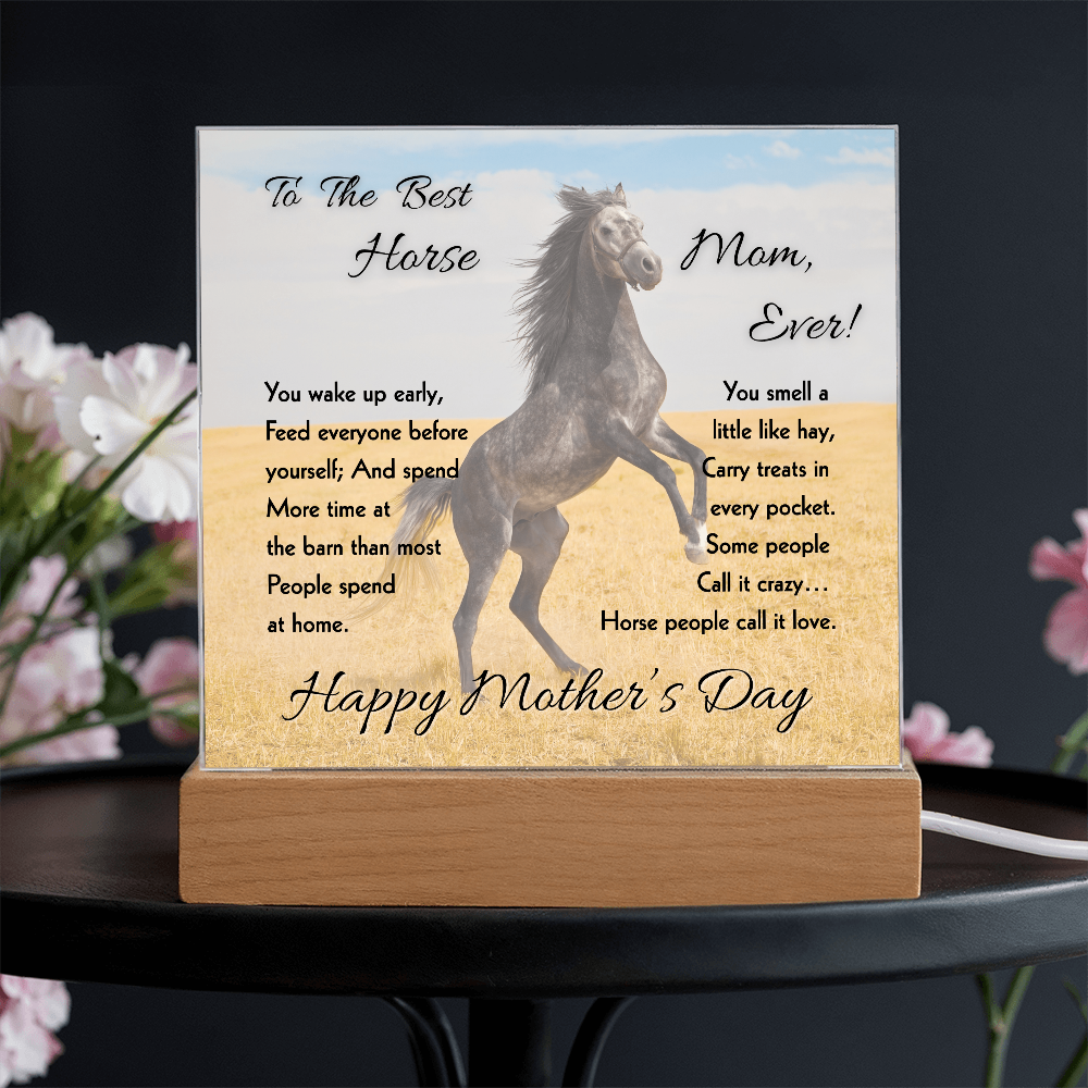 Best Horse Mom Rearing Horse Acrylic Plaque – view 5