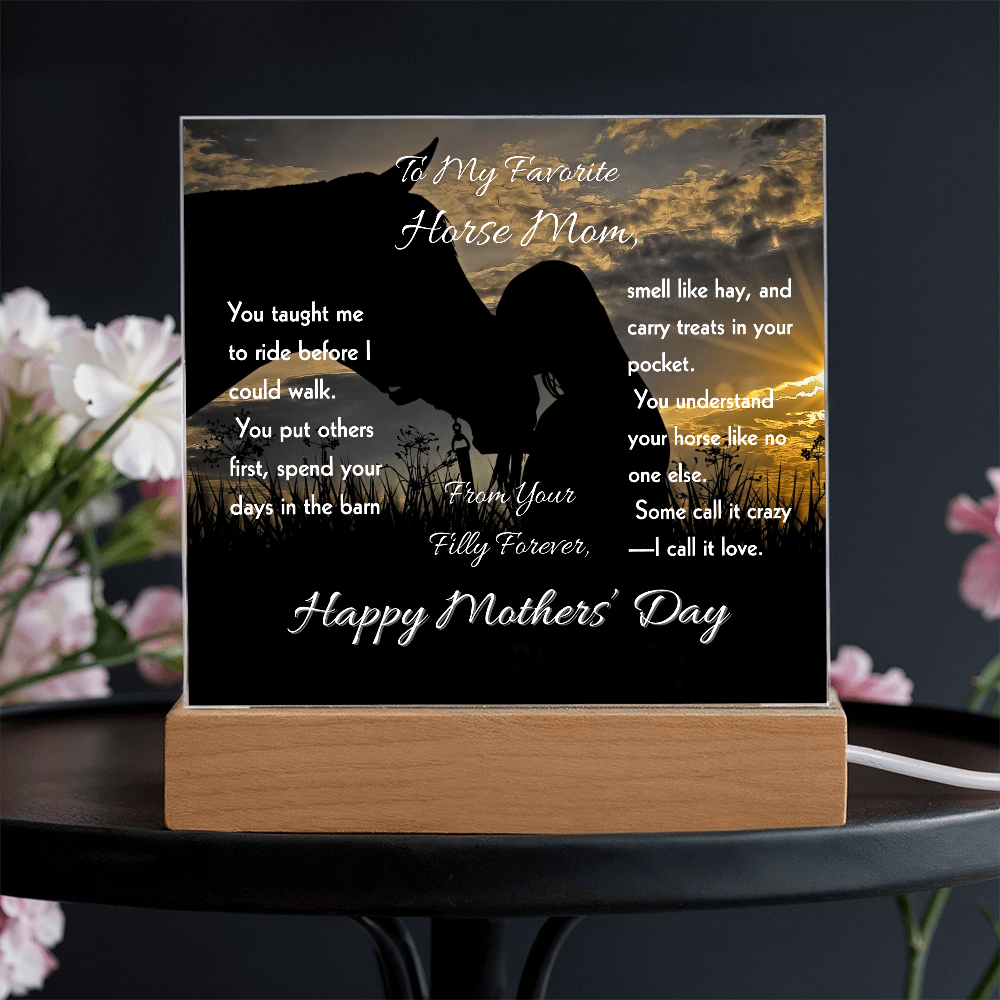 Favorite Horse Mom Silhouette Plaque – view 5