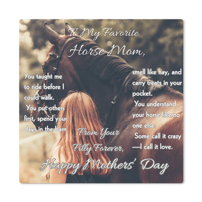 To My Favorite Horse Mom High Gloss Metal Prints – Mother's Day Horse Gift – view 4