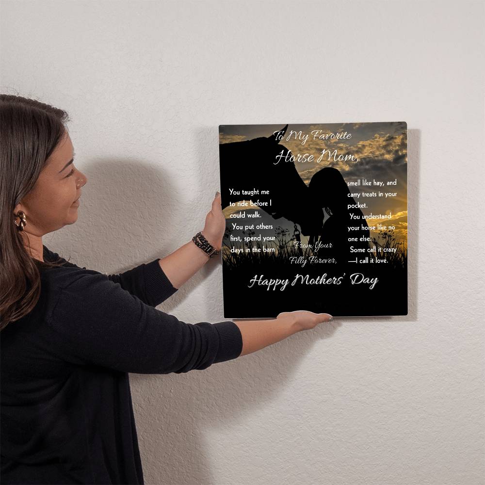 Favorite Horse Mom Silhouette Metal Print – view 10