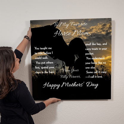 Favorite Horse Mom Silhouette Metal Print – view 7
