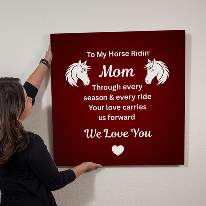 Horse Ridin’ Mom Red Metal Print – view 8
