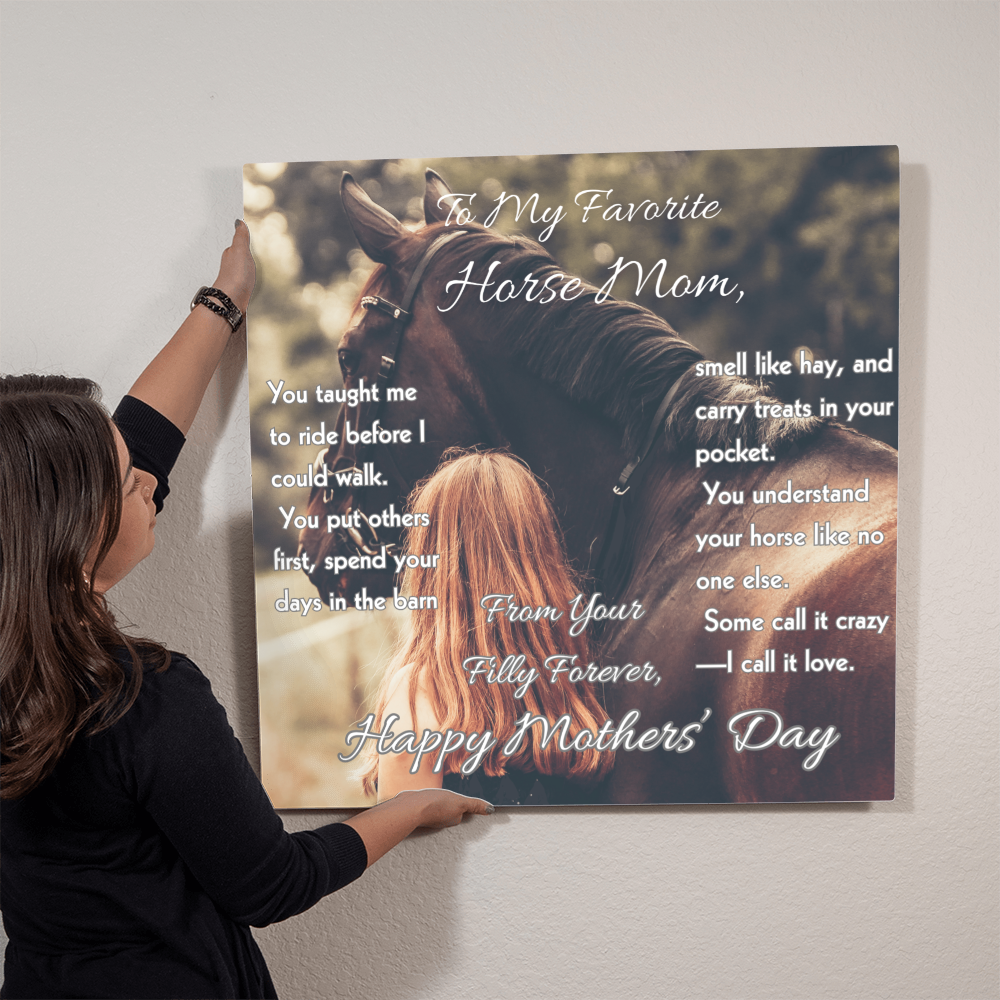 To My Favorite Horse Mom High Gloss Metal Prints – Mother's Day Horse Gift – view 7