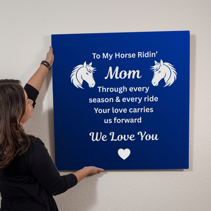 Horse Ridin’ Mom Blue Metal Print – view 8
