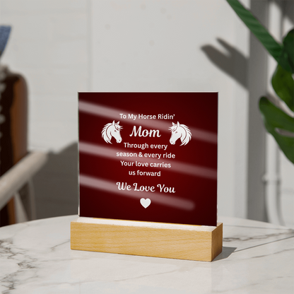Horse Ridin’ Mom Red Acrylic Plaque – view 4