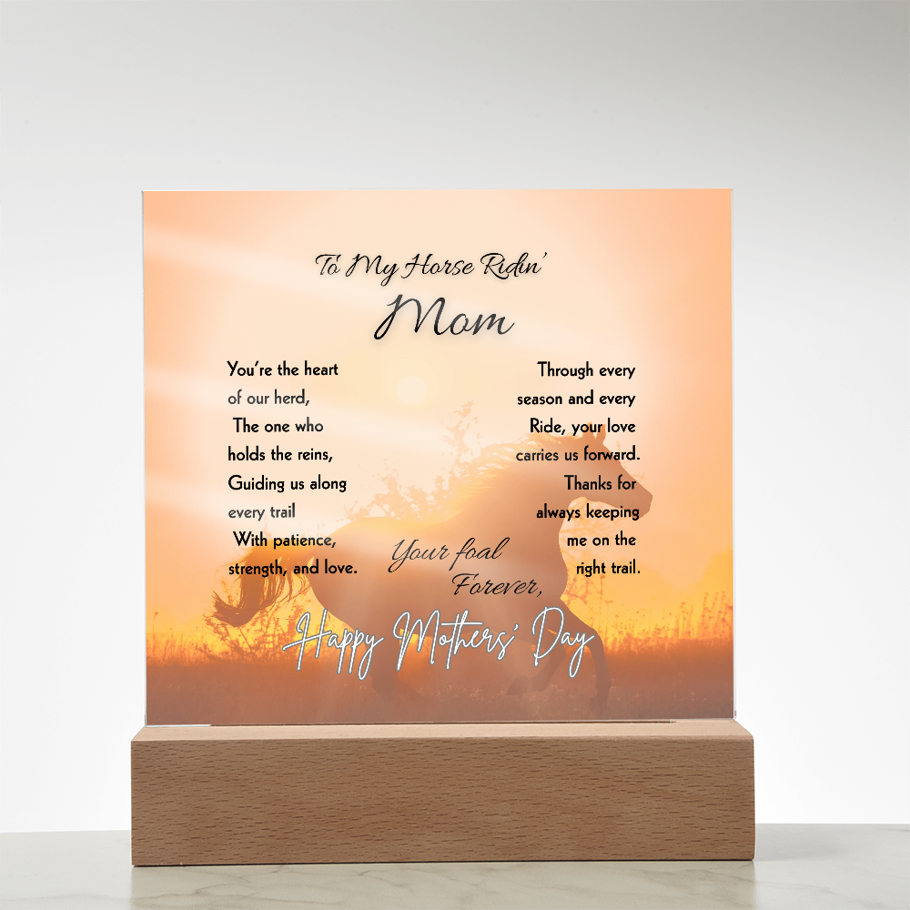 Horse Ridin’ Mom Sunset Acrylic Plaque – view 8