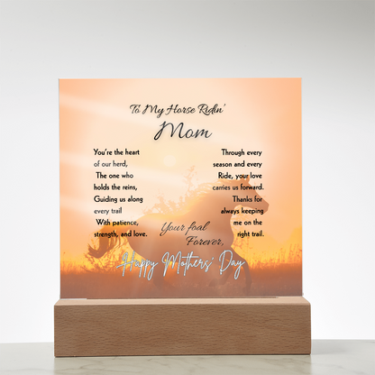 Horse Ridin’ Mom Sunset Acrylic Plaque – view 8