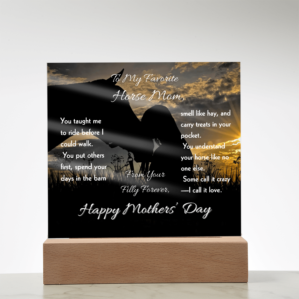 Favorite Horse Mom Silhouette Plaque – view 7