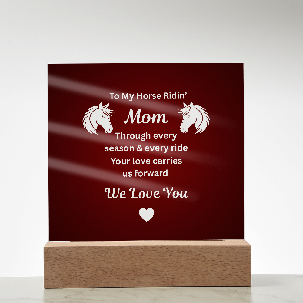 Horse Ridin’ Mom Red Acrylic Plaque – view 7