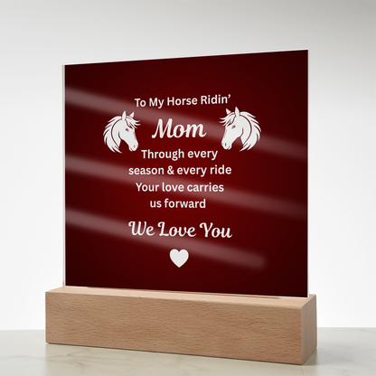 Horse Ridin’ Mom Red Acrylic Plaque – view 9