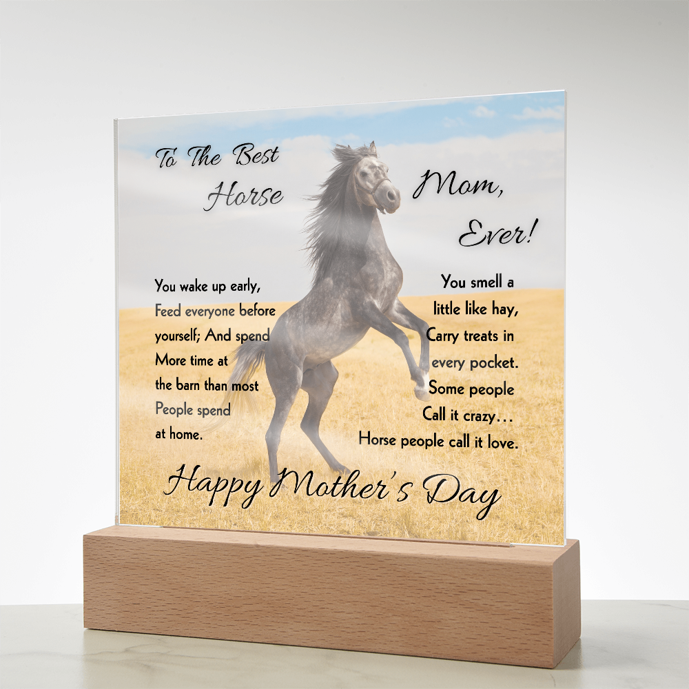 Best Horse Mom Rearing Horse Acrylic Plaque – view 11