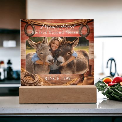 Blessed Donkey Mom Acrylic Photo Plaque