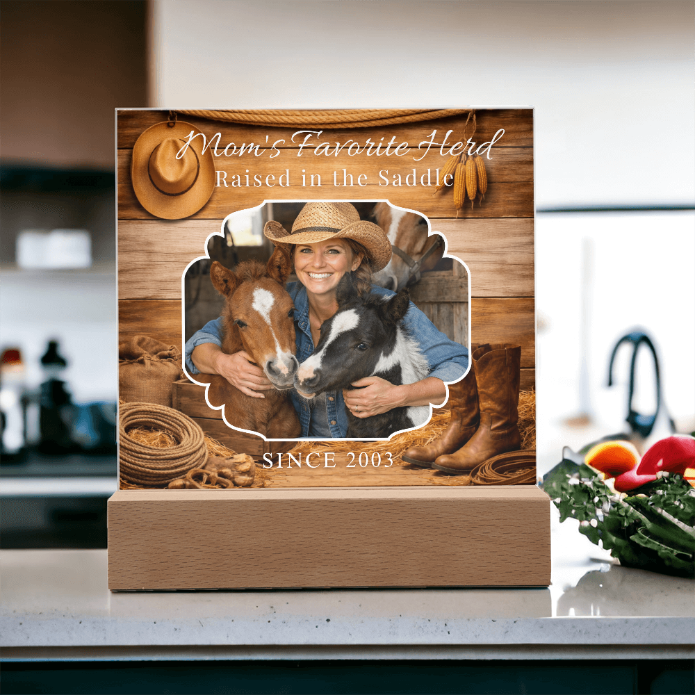 Mom's Favorite Herd Raised in the Saddle Photo Plaque – Personalized Gift for Horse Lovers – view 10