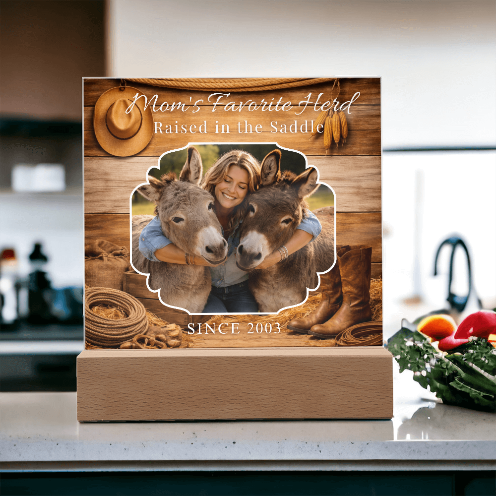 Favorite Donkey Herd Acrylic Photo Plaque